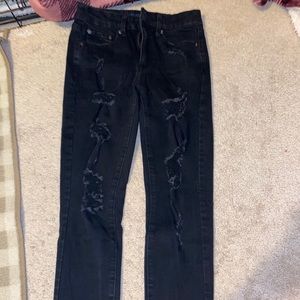 Black ripped jeans